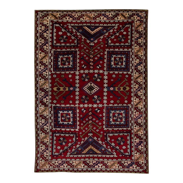 1960s Red Vintage Turkish Rug 6'10