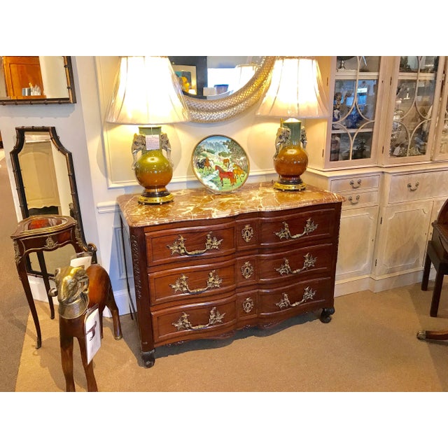 Brown Regence Chinoiserie Marble-Top Commode For Sale - Image 8 of 8