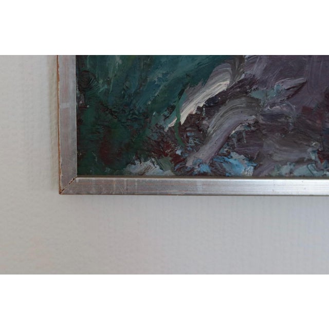 Original Swedish Oil on Canvas – “Blue Vase” by Lennart Andersson – Signed & Dated 1968, Framed 67 × 52 cm (26.4" × 20.5")...