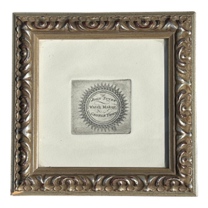 Original Print From an 18th C. Letter Press Makers Mark - John Suter - Watch Maker - George Town