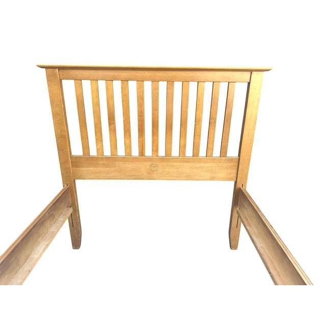 Mission Moosehead Furniture Solid Maple Mission Style Twin Bedframe Made in Maine - Vintage Late 20th Century - 44" W 79" D 43" H For Sale - Image 3 of 6