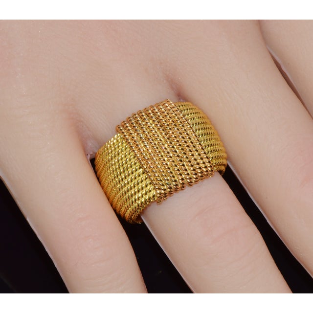 Gold Authentic Vintage Roberto Coin Opera 18k Yellow & Rose Gold Wide Statement Band Ring With Hidden Ruby, Size 7.5 For Sale - Image 8 of 17