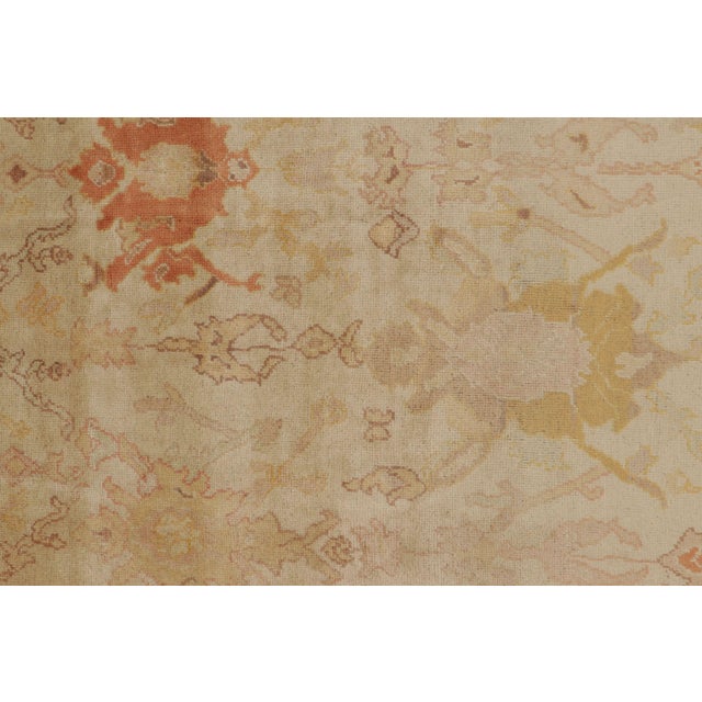 Rug & Kilim’s Oushak-Inspired Oversized Rug in Beige & Gold Floral Pattern For Sale In New York - Image 6 of 10