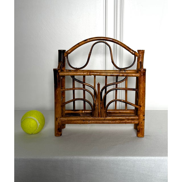 Vintage Coastal Burnt Bamboo Letter Holder Desk Accessory For Sale In Houston - Image 6 of 12