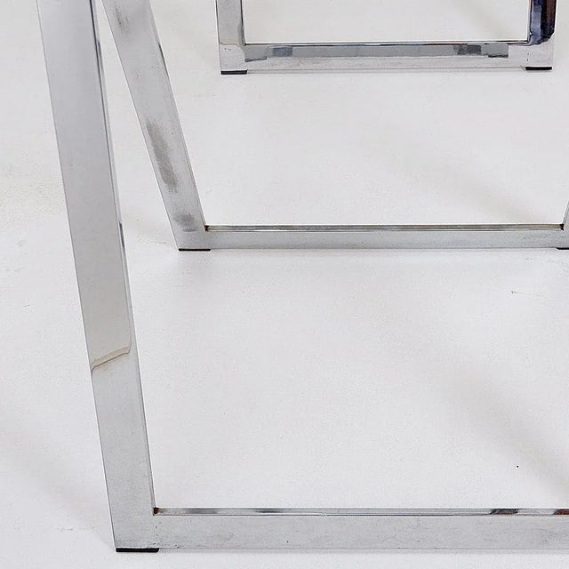 Vintage Chrome Trestle Desk, 1970s For Sale - Image 9 of 14