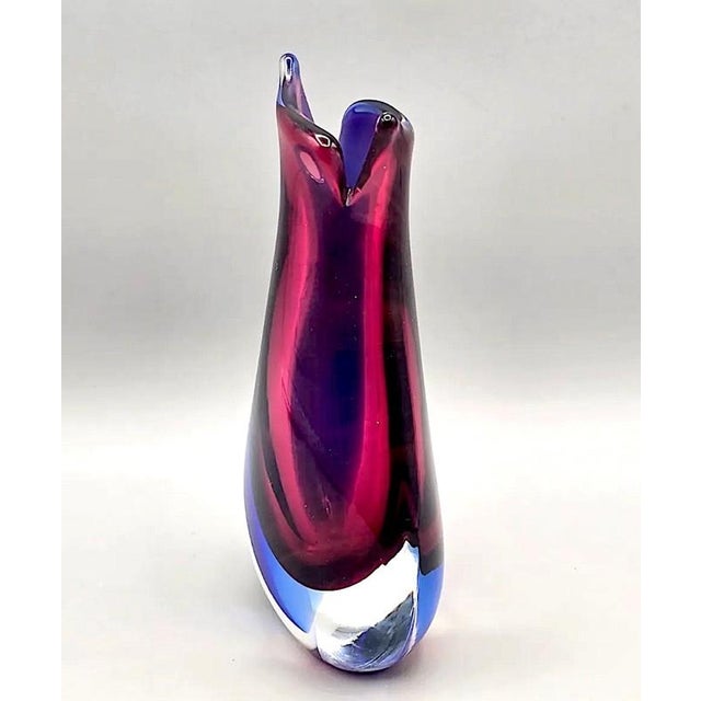 1970s Oball Murano Signed Onesto Vase Vetreria Artistica Sommerso Italian Art Glass For Sale - Image 5 of 12