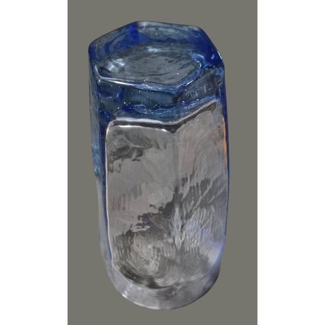 Late 20th Century Vintage Set of Four Libbey Chivalry Blue Glass Tumblers For Sale - Image 5 of 6