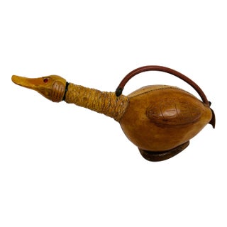 Vintage Italian Leather Duck Decantur For Sale