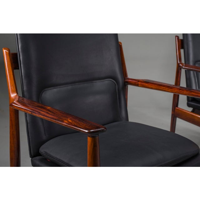 Danish Model 431 Armchairs in Leather by Arne Vodder for Sibast Møbler, 1960s, Set of 4 For Sale - Image 16 of 18