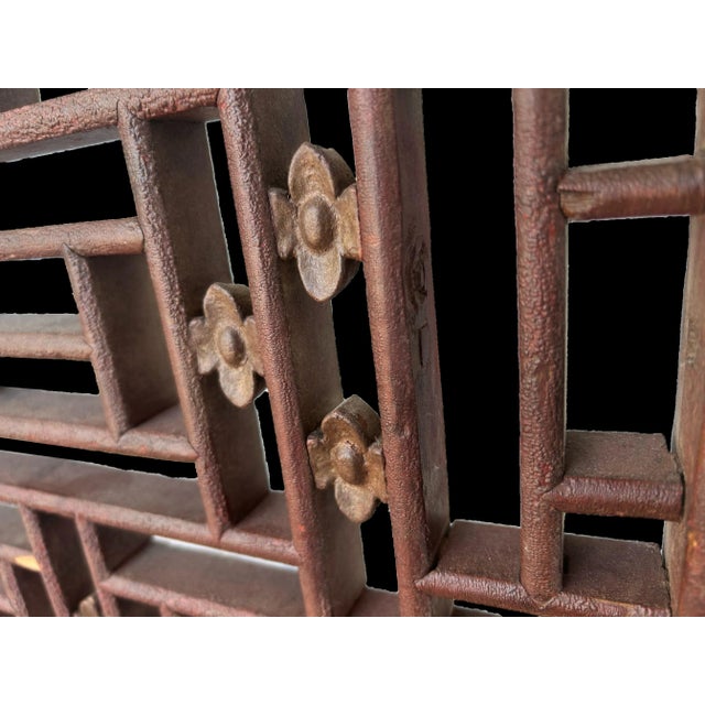 19th Century Chinese 19th Century Antique Wood Latticework Window Panel For Sale - Image 5 of 6