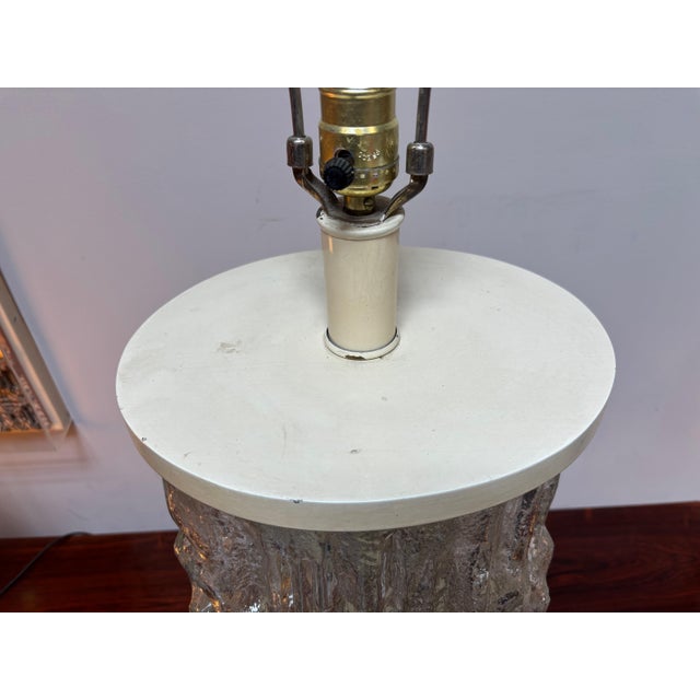 Glass 1960s Swedish Molded Glass Table Lamp For Sale - Image 7 of 10