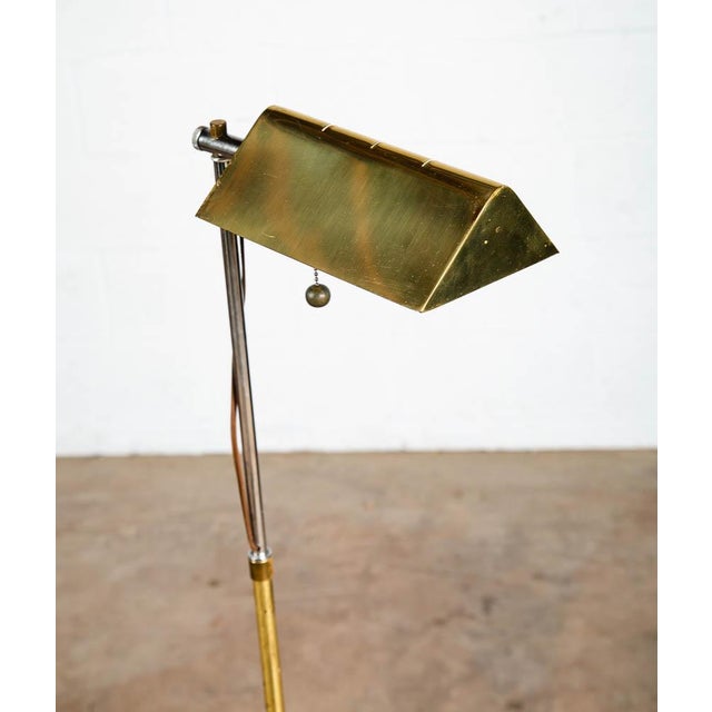 MidCentury Modern Marble Adjustable Gold Brass Pull Floor Lamp Chairish