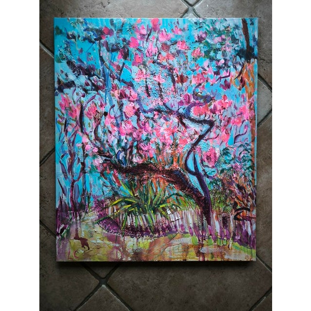 Contemporary Linda Clerget, The Long-Awaited Magnolia, Mixed Media For Sale - Image 3 of 8