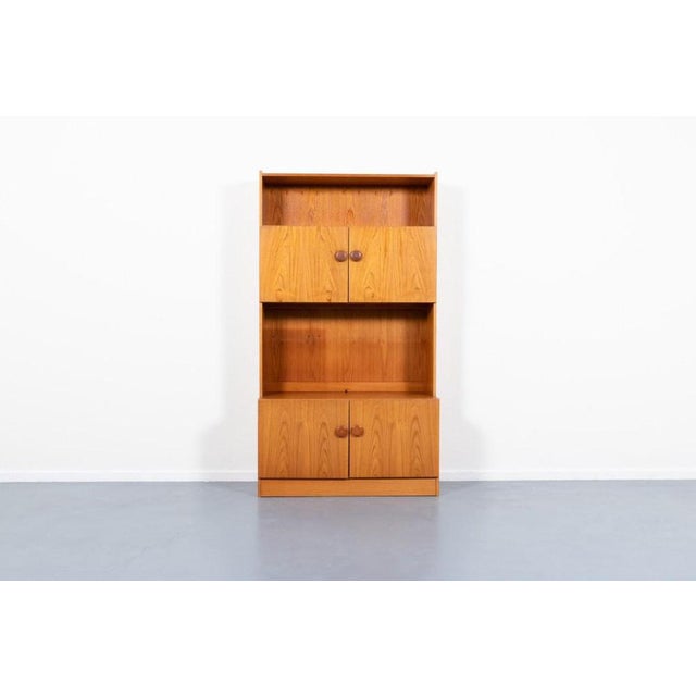 Brown Vintage Danish Teak Veneer Cabinet, 1970s For Sale - Image 8 of 9