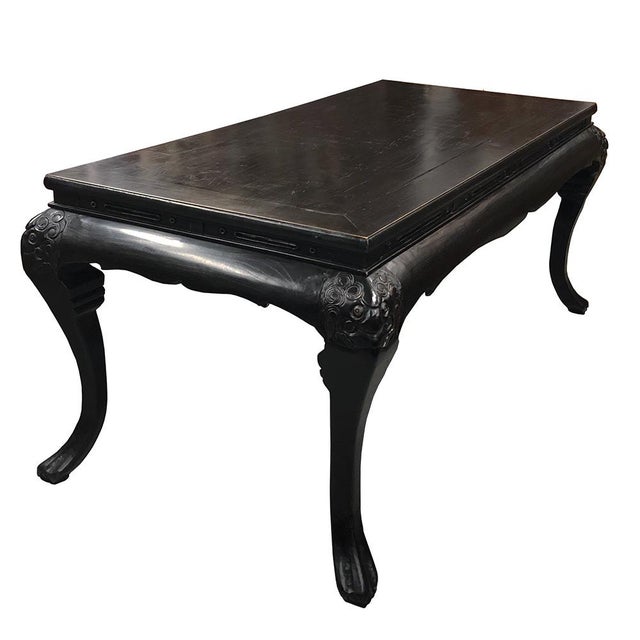 Chinese Antique Black Lacquered Conference/Dining Table ...