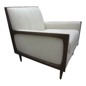 Mid Century Milo Baughman Style Walnut Club Chair or Lounge Chair