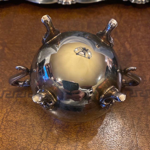 Metal Vintage Tea and Coffee Silver-Plated Matching 5 Piece Service Set With Tray For Sale - Image 7 of 12