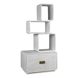Belini Bookcase, White Wash For Sale
