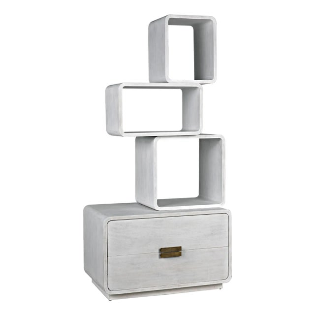 NOIR Belini Bookcase, White Wash For Sale