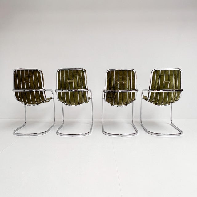 Metal Vintage Chrome Wire Chairs by Gastone Rinaldi for Rima, 1960s, Set of 4 For Sale - Image 7 of 15