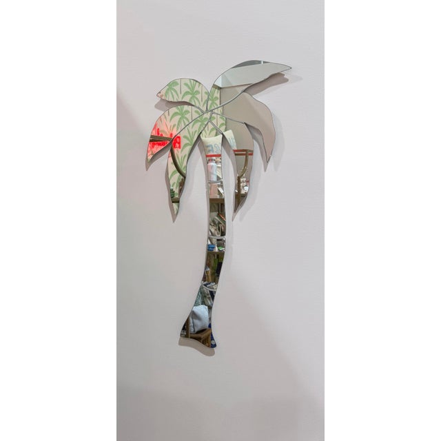 Vintage Midcentury Palm Tree Wall Mirror For Sale - Image 4 of 4