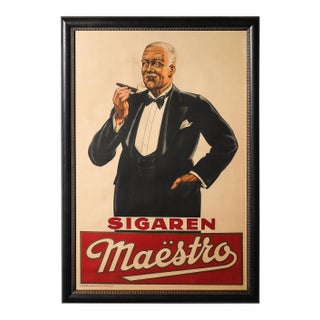 Art Deco Sigaren Maestro Poster Cigars For Sale