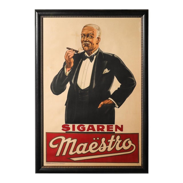Art Deco Sigaren Maestro Poster Cigars For Sale