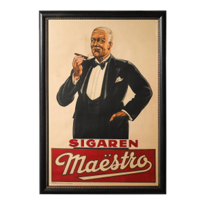 Art Deco Sigaren Maestro Poster Cigars