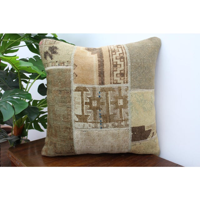 Beige Vintage Rug Decorative Pillow Cover - 19.5"x19.5" For Sale - Image 8 of 12