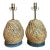 Vintage Rattan and Verdigris Metal Table Lamps - Pair For Sale