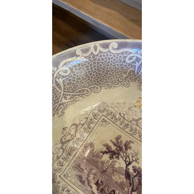 Early 20th Century Gipsy Transfer Decorated English Ironstone Pedestal Bowl For Sale - Image 5 of 8