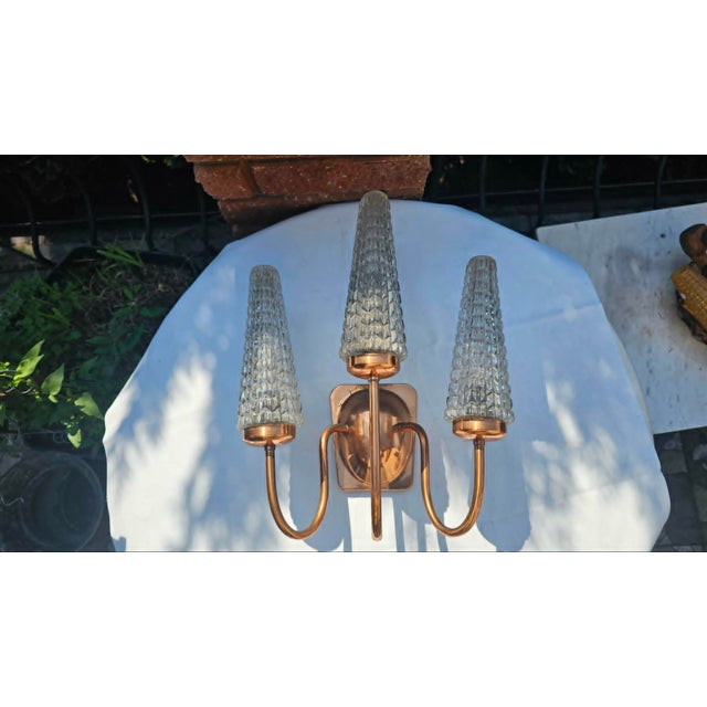 1970s Vintage Triple Wall Lamp, 1960s For Sale - Image 5 of 11
