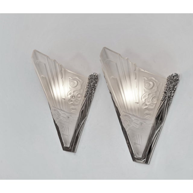 1930s 1930s French Art Deco Wall Sconces by Sevb France - A Pair For Sale - Image 5 of 10