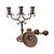Gothic Mid 20th Century Pair of Heavy Brass Three-Light Candelabra | Dark Academia English Library Style For Sale - Image 3 of 8