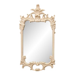 Louis XV Style Cream Lacquered Wall Mirror For Sale