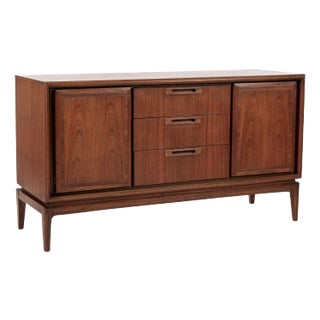 1960s Mid Century Walnut Wood Credenza or Sideboard Cabinet For Sale