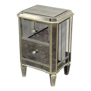 Stein World Petite Two-Drawer Mirrored Chest For Sale