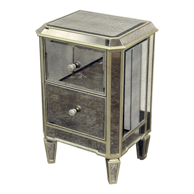 Stein World Petite Two-Drawer Mirrored Chest For Sale