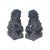 24" Chinese Medium Pair Black Gray Stone Fengshui Foo Dog Statues For Sale - Image 13 of 14