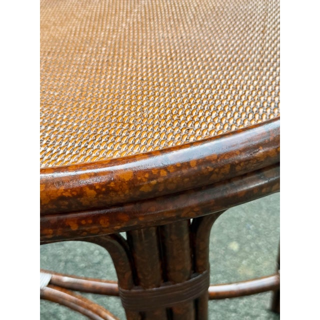 Vintage Faux Tortoise Rattan Console Table For Sale - Image 9 of 11