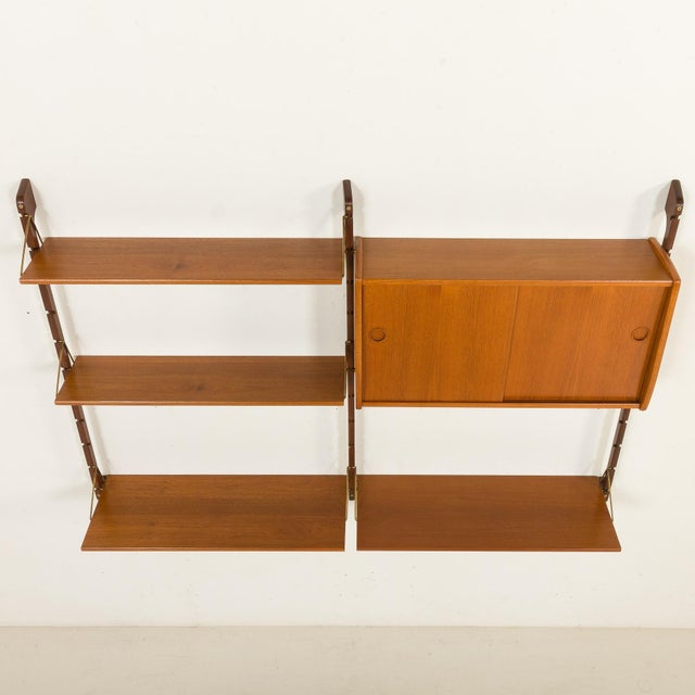Brown Small Ergo Wall Unit in Teak attributed to John Texmon, Norway 1960s For Sale - Image 8 of 15