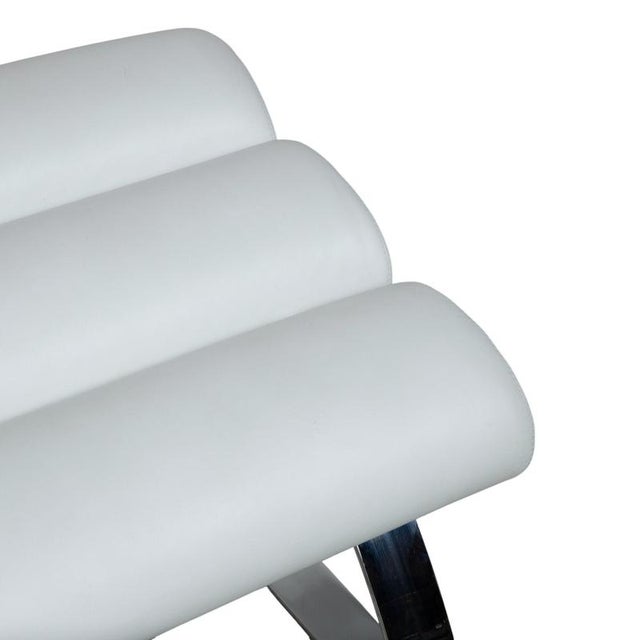 White Set of Sinus Lounge Chair and Ottoman in White Leather and Chrome from Cor For Sale - Image 8 of 18