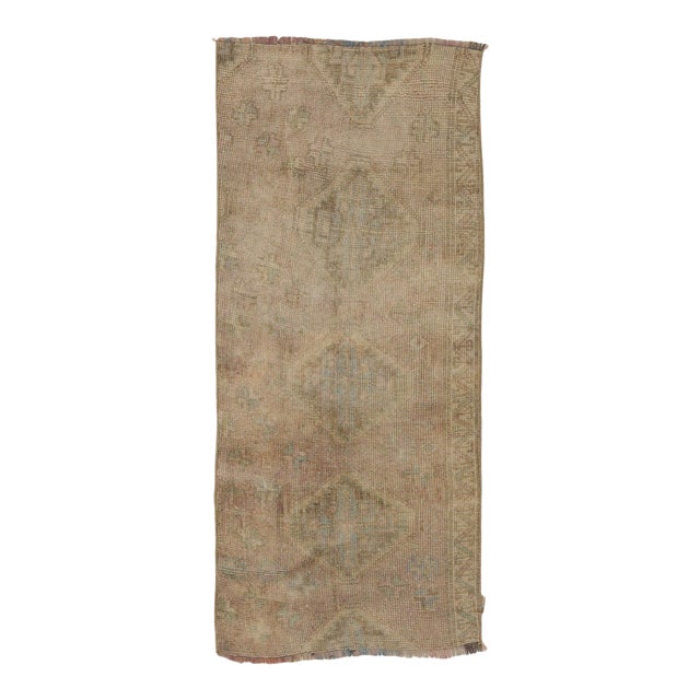 Faded Vintage Turkish Kars Rug - 2`1″ X 4`6″ Ft. For Sale