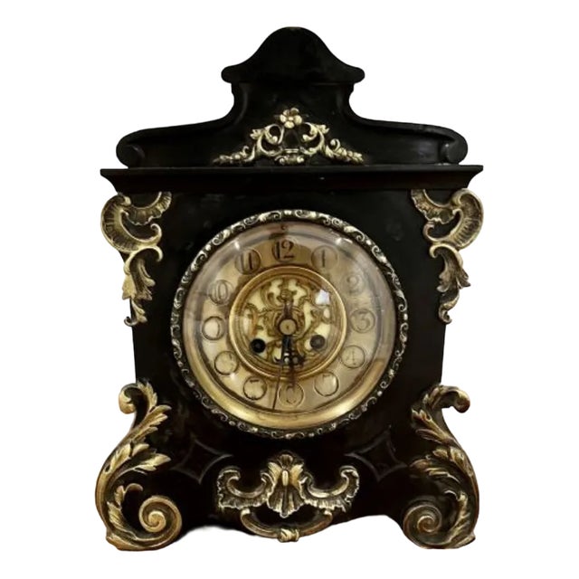 Victorian Marble Eight Day Mantle Clock, 1860s For Sale