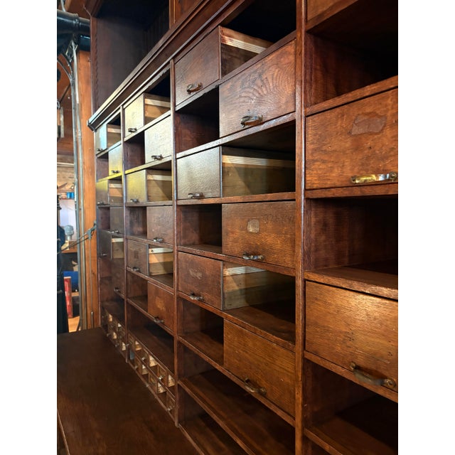Brown Early 20th Century Monumental Antique General Store Cabinet For Sale - Image 8 of 12