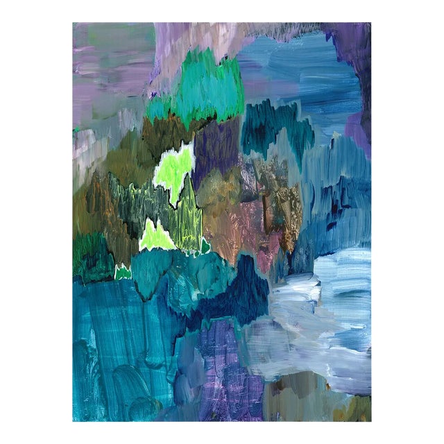 Contemporary Abstract Acrylic on Hahnemühle Paper Painting "P27.2024" by Antony Densham For Sale