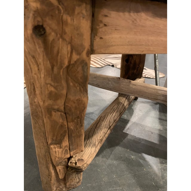 Brown Mid 20th Century Large European Primitive Distressed Log Chair For Sale - Image 8 of 9