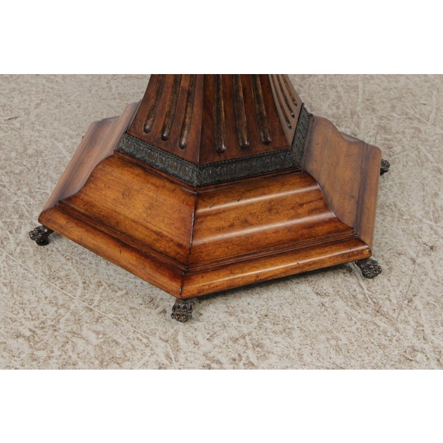 Brown Maitland Smith Large Walnut Leather Top Game Table For Sale - Image 8 of 18