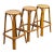 Vintage Bohemian Style Bamboo Stools With Rattan Weaving Seat, 3 Pieces For Sale