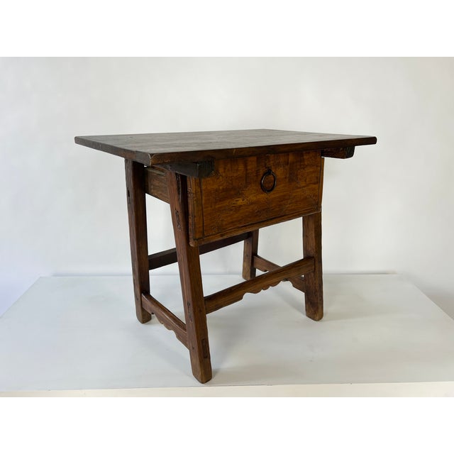 Wood Vintage Rustic Primitive Side Table with Drawer, 1960s For Sale - Image 7 of 18